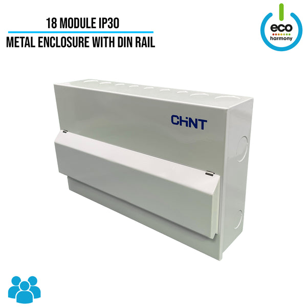 18 Module IP30 White Metal Enclosure with DIN rail