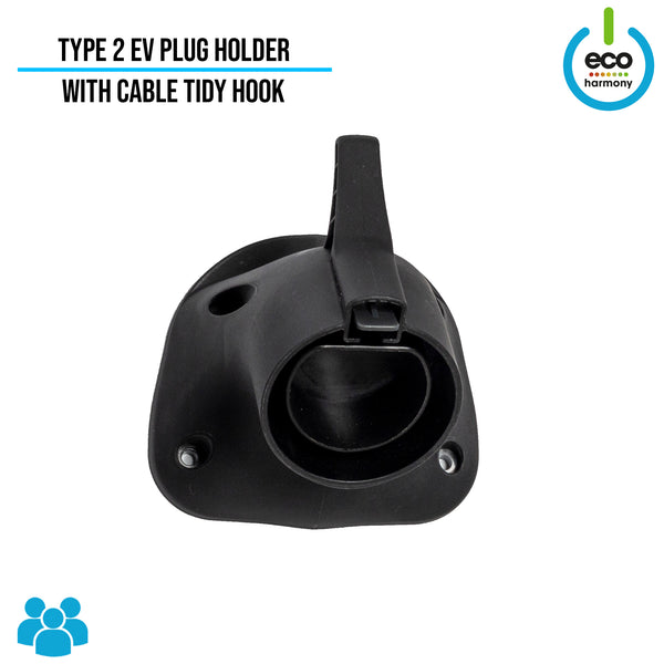 Type 2 EV Plug Holder With Cable Tidy Hook