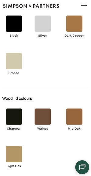 Free Colour Sample Card – Simpson & Partners EV Chargers