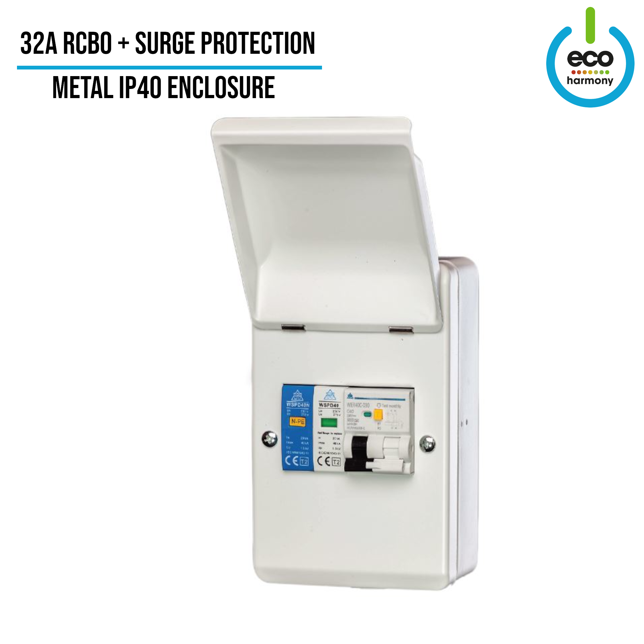 RCBO + Surge Protection - Fitted Consumer Unit IP40 | ecoHarmony