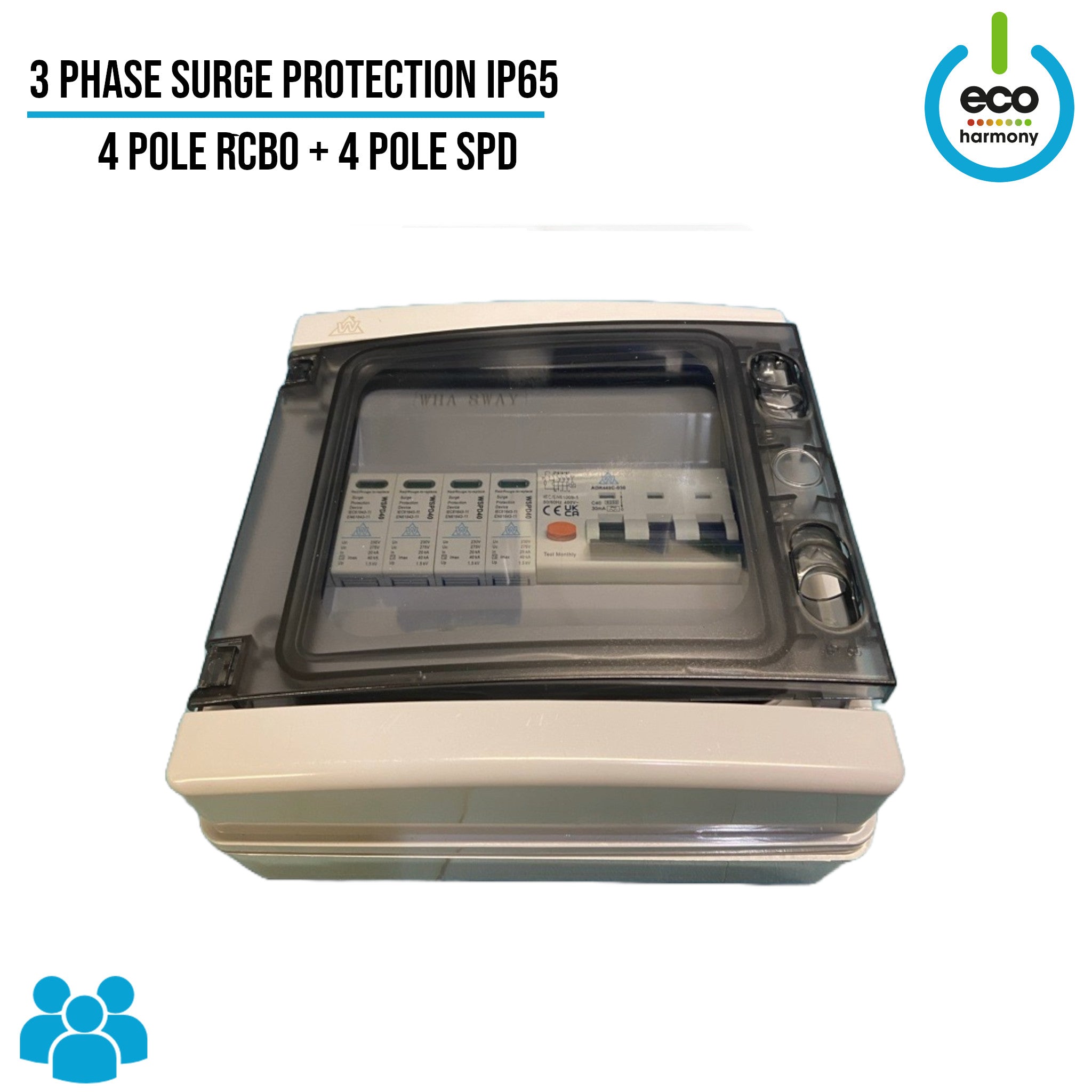 RCBO or MCB + Surge Protection - Fitted Consumer Unit IP40 - 3