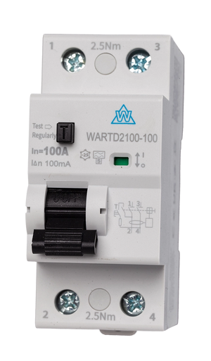 WCED 63A 2-Pole 100mA Time Delay RCD