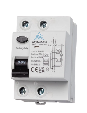 WCED Type B RCD | 2 & 4 Pole, 25–63A, 30mA | EcoHarmony