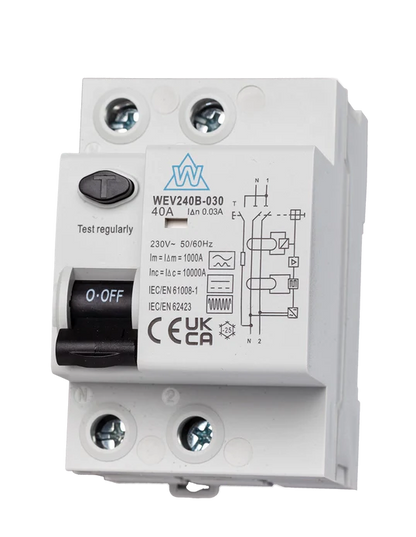 WCED Type B RCD | 2 & 4 Pole, 25–63A, 30mA | EcoHarmony