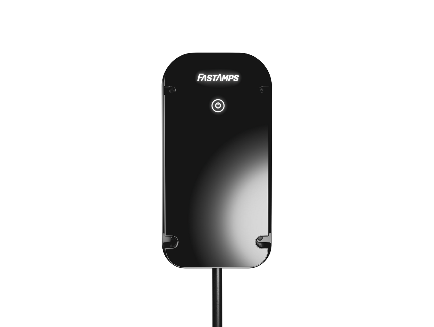 FastAmps Alpha7 7.4kW home EV charger isolated on white background