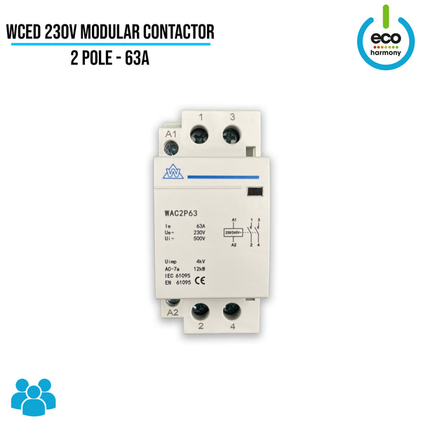 WCED 63A 2-Pole Modular Contactor