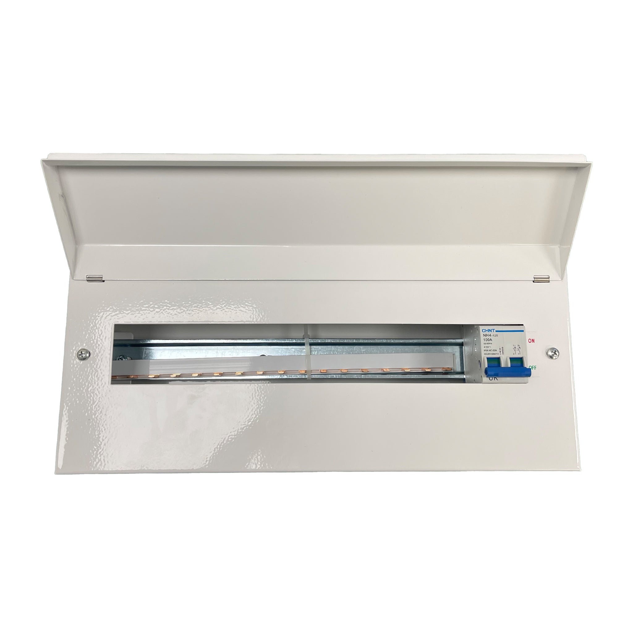 18 Module IP30 White Metal Enclosure with DIN rail | ecoHarmony