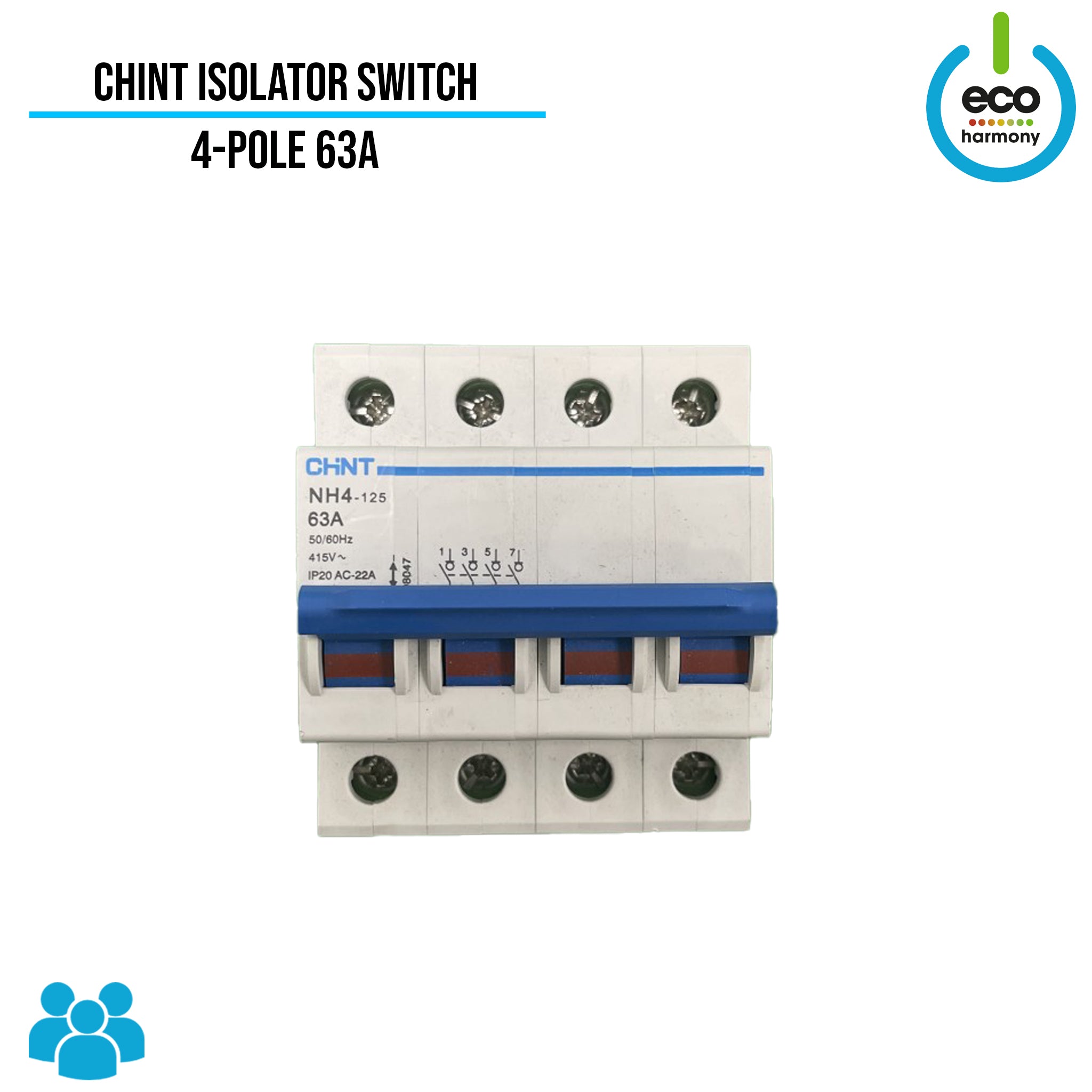Chint 63A 4-Pole Isolator Switch