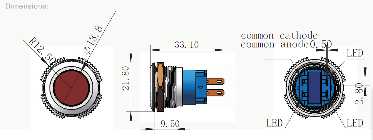 Panel mount LED for EPC (Charge point controller)