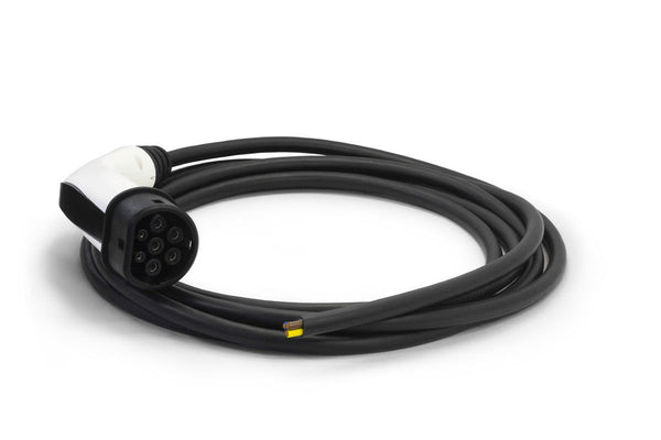 5 Metre Tethered Cable Type 2 16A Female EV Plug + Lead (1-Phase)