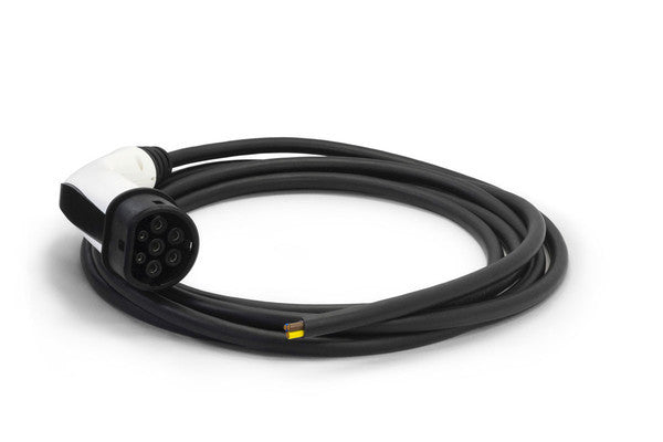 5 Metre Tethered Cable Type 2 32A Female EV Plug + Lead (3-Phase)