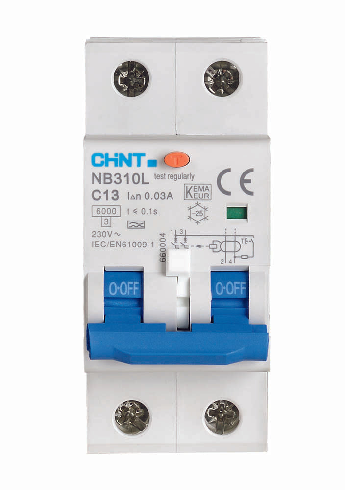 CHINT RCBO Type A RCCB, Type C MCB, 30mA pulsating DC-sensitive (16A or 32A, 2 Pole or 4 Pole Variants Available)