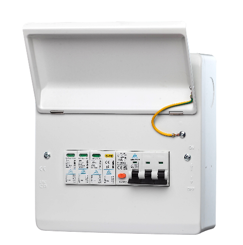 RCBO or MCB + Surge Protection - Fitted Consumer Unit IP40 - 3 Phase