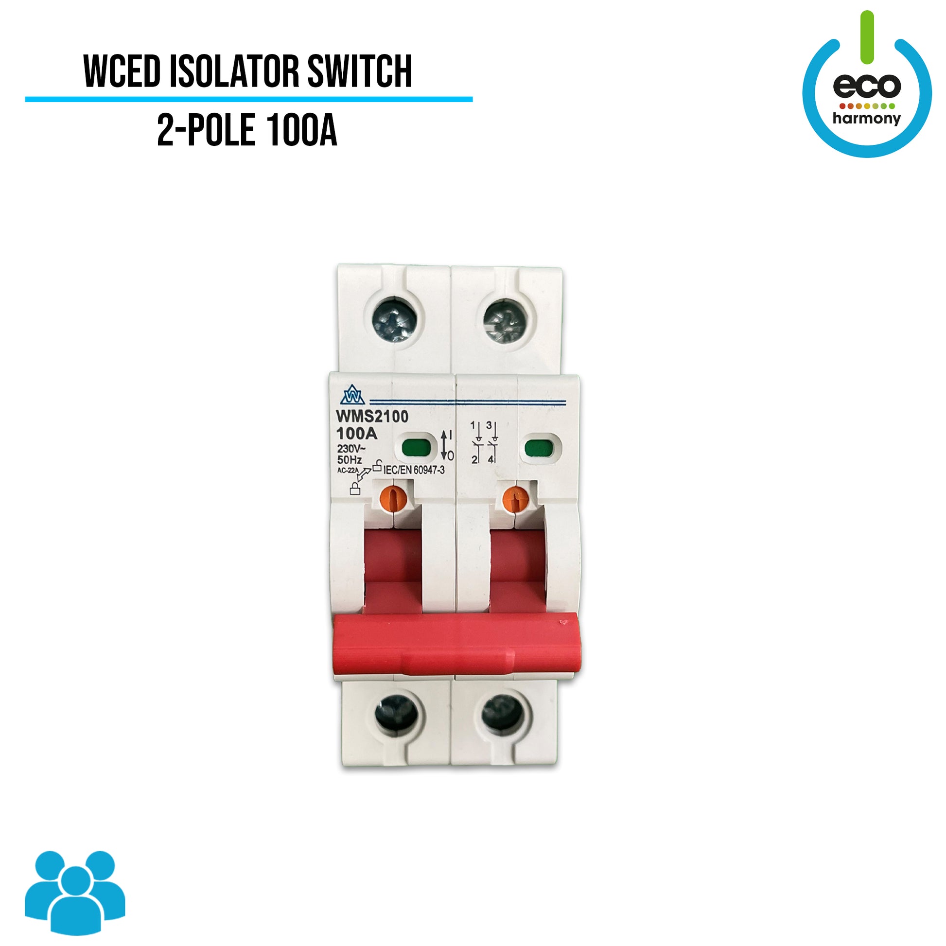 WCED 2 POLE 100A Isolator Switch